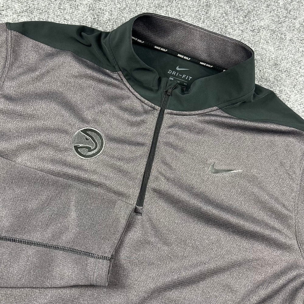 Nike Golf Pullover Mens 3XL Gray Atlanta Hawks Dri-FIT 1/4 Zip NBA Basketball